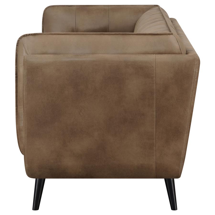 Upholstered Button Tufted Sofa Brown - HER Home Design Boutique